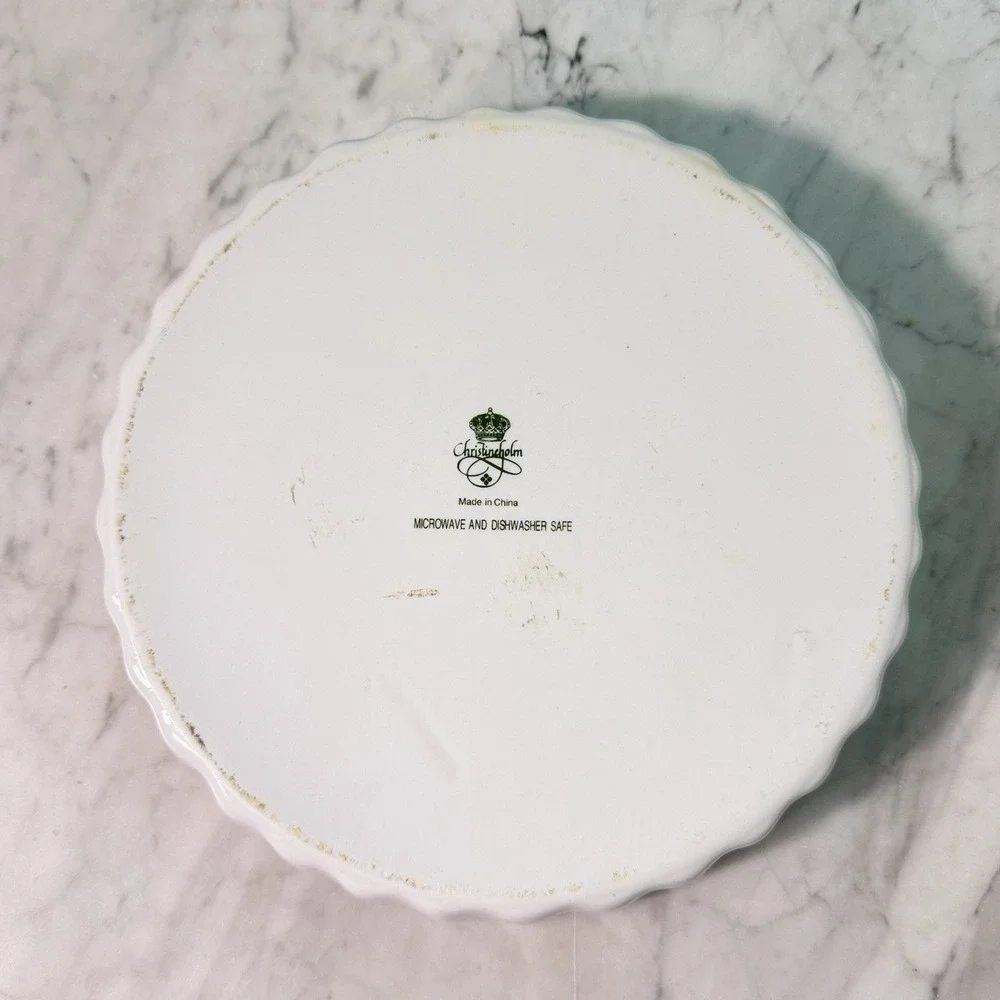 VTG‎ 1990s Christineholm Porcelain Rose Quiche Tart Pie Plate 9